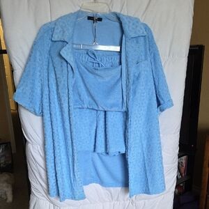 7 For All Mankind Blue Button Down Shirt
